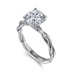 Online Gabriel & Co. Emersin - 14K White Gold Twisted Round Diamond Engagement Ring