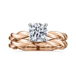 Online Gabriel & Co. Emersin - 14K White-Rose Gold Twisted Round Diamond Engagement Ring