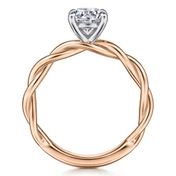 Online Gabriel & Co. Emersin - 14K White-Rose Gold Twisted Round Diamond Engagement Ring