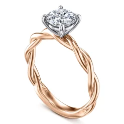 Online Gabriel & Co. Emersin - 14K White-Rose Gold Twisted Round Diamond Engagement Ring