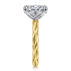 Hot Gabriel & Co. Emersin - 14K White-Yellow Gold Twisted Oval Diamond Engagement Ring