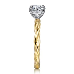 Online Gabriel & Co. Emersin - 14K White-Yellow Gold Twisted Round Diamond Engagement Ring