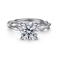 Sale Gabriel & Co. Emersin - Platinum Twisted Round Diamond Solitaire Engagement Ring