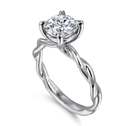 Sale Gabriel & Co. Emersin - Platinum Twisted Round Diamond Solitaire Engagement Ring
