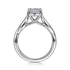 Discount Gabriel & Co. Emiliana - 14K White Gold Split Shank Round Diamond Engagement Ring