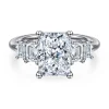 Hot Gabriel & Co. Emilie - 14K White Gold Five Stone Radiant Cut Diamond Engagement Ring