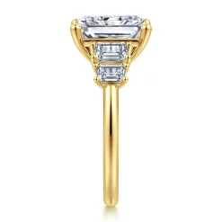 Hot Gabriel & Co. Emilie - 14K Yellow Gold Five Stone Radiant Cut Diamond Engagement Ring