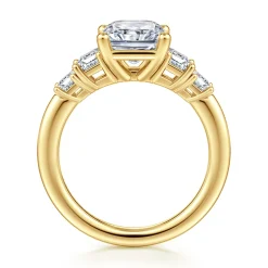 Hot Gabriel & Co. Emilie - 14K Yellow Gold Five Stone Radiant Cut Diamond Engagement Ring