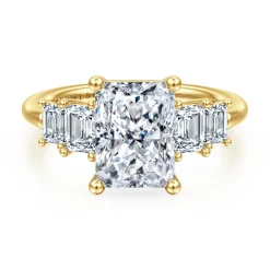 Hot Gabriel & Co. Emilie - 14K Yellow Gold Five Stone Radiant Cut Diamond Engagement Ring