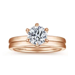 Online Gabriel & Co. Emma - 14K Rose Gold 6 Prong Round Solitaire Engagement Ring