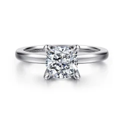 Sale Gabriel & Co. Emma - 14K White Gold Cushion Cut Solitaire Engagement Ring