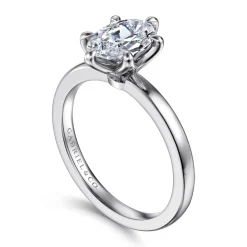 Best Gabriel & Co. Emma - 14K White Gold Oval Solitaire Engagement Ring