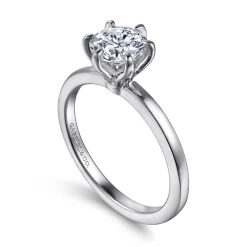 Online Gabriel & Co. Emma - 14K White Gold 6 Prong Round Solitaire Engagement Ring