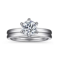 Online Gabriel & Co. Emma - 14K White Gold 6 Prong Round Solitaire Engagement Ring