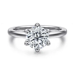 Hot Gabriel & Co. Emma - 14K White Gold 6 Prong Round Solitaire Engagement Ring