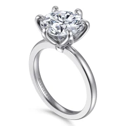 New Gabriel & Co. Emma - 14K White Gold Round Solitaire Engagement Ring