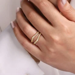 Online Gabriel & Co. Emmarie - 14K Yellow Gold Diamond Ring Enhancer - 0.5 ct