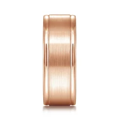 Outlet Gabriel & Co. Emmett - 14K Rose Gold 8mm - Men's Wedding Band in Satin Finish