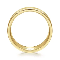 Best Gabriel & Co. Emmett - 14K Yellow Gold 8mm - Men's Wedding Band in Satin Finish
