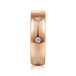 Sale Gabriel & Co. Emrys - 14K Rose Gold Diamond Men's Wedding Ring in High Polished Finish