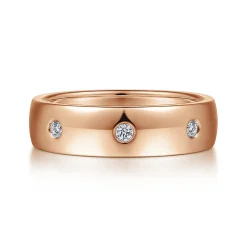 Sale Gabriel & Co. Emrys - 14K Rose Gold Diamond Men's Wedding Ring in High Polished Finish
