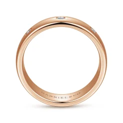 Sale Gabriel & Co. Emrys - 14K Rose Gold Diamond Men's Wedding Ring in High Polished Finish