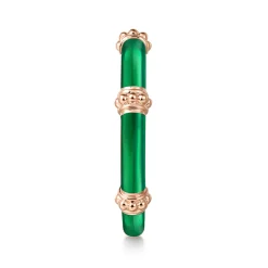 Online Gabriel & Co. Enamel - 14K Rose Gold Bujukan Bar Split Stackable with Chrome Green Enamel