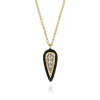 Best Gabriel & Co. Enamel - 14K White and Yellow Gold Diamond Pendant Necklace with Black Enamel
