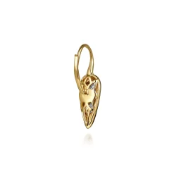 Outlet Gabriel & Co. Enamel - 14K White and Yellow Gold Diamond Drop Earrings with Black Enamel