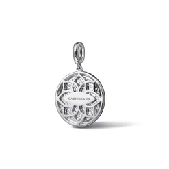 Outlet Gabriel & Co. Enamel - 14K White Gold Diamond Medallion With Detachable Bail with Black Enamel