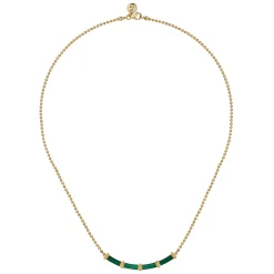 Sale Gabriel & Co. Enamel - 14K Yellow Gold Bujukan Bar Necklace with Chrome Green Enamel