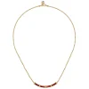Gabriel & Co. Enamel - 14K Yellow Gold Bujukan Bar Necklace with Chrome Red Enamel