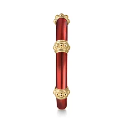 New Gabriel & Co. Enamel - 14K Yellow Gold Bujukan Bar Split Stackable with Chrome Red Enamel