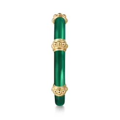 Outlet Gabriel & Co. Enamel - 14K Yellow Gold Bujukan Bar Split Stackable with Chrome Green Enamel