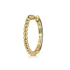 Hot Gabriel & Co. Enamel - 14K Yellow Gold Bujukan Beads and Diamond Split Classic Hoop with Chrome Blue Enamel