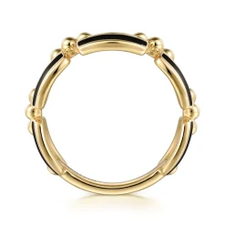 Sale Gabriel & Co. Enamel - 14K Yellow Gold Bujukan Link Chain Stackable with Black Enamel