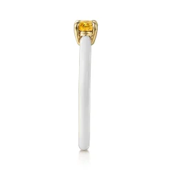 Outlet Gabriel & Co. Enamel - 14K Yellow Gold Citrine Cocktail Stackable with White Enamel