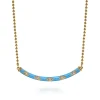Online Gabriel & Co. Enamel - 14K Yellow Gold Diamond Bar Necklace with Dusk Blue Enamel