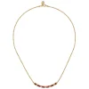 Gabriel & Co. Enamel - 14K Yellow Gold Diamond Bar Necklace with Chrome Red Enamel