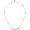 Sale Gabriel & Co. Enamel - 14K Yellow Gold Diamond Bar Necklace with Chrome Green Enamel