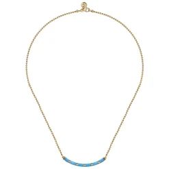 Online Gabriel & Co. Enamel - 14K Yellow Gold Diamond Bar Necklace with Dusk Blue Enamel