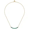 Sale Gabriel & Co. Enamel - 14K Yellow Gold Diamond Bar Necklace with Chrome Green Enamel