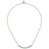 Gabriel & Co. Enamel - 14K Yellow Gold Diamond Bar Necklace with Mint Green Enamel