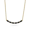 Hot Gabriel & Co. Enamel - 14K Yellow Gold Diamond Bar Necklace with Black Enamel
