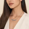 Sale Gabriel & Co. Enamel - 14K Yellow Gold Diamond Bar Necklace with Blue Enamel