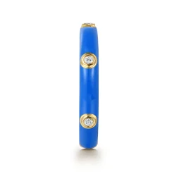 Sale Gabriel & Co. Enamel - 14K Yellow Gold Diamond Split Stackable with Blue Enamel