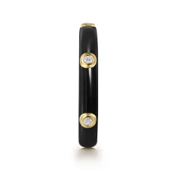 Outlet Gabriel & Co. Enamel - 14K Yellow Gold Diamond Split Stackable with Black Enamel