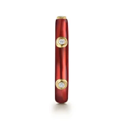 Hot Gabriel & Co. Enamel - 14K Yellow Gold Diamond Split Stackable with Chrome Red Enamel