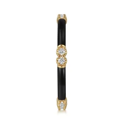 Best Gabriel & Co. Enamel - 14K Yellow Gold Diamond Station Stackable with Black Enamel
