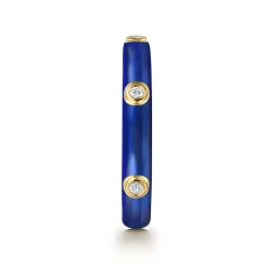Best Gabriel & Co. Enamel - 14K Yellow Gold Diamond Split Stackable with Chrome Blue Enamel